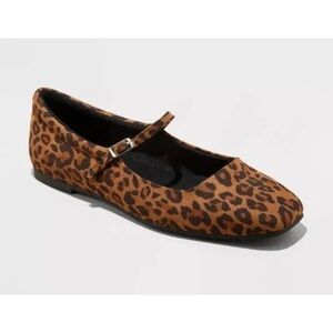 Wild Fable Elsa Leopard Print Mary Jane Flats